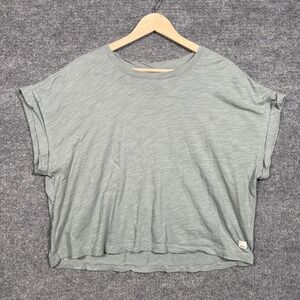 Vuori Womens Sz XXL Tee T-Shirt Heather Gray Cotton Boxy Pullover Short Sleeves